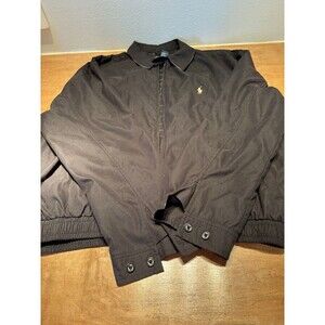 Polo Ralph Lauren Bi-Swing Men's XL Cotton Check Lined Jacket Full Zip Black